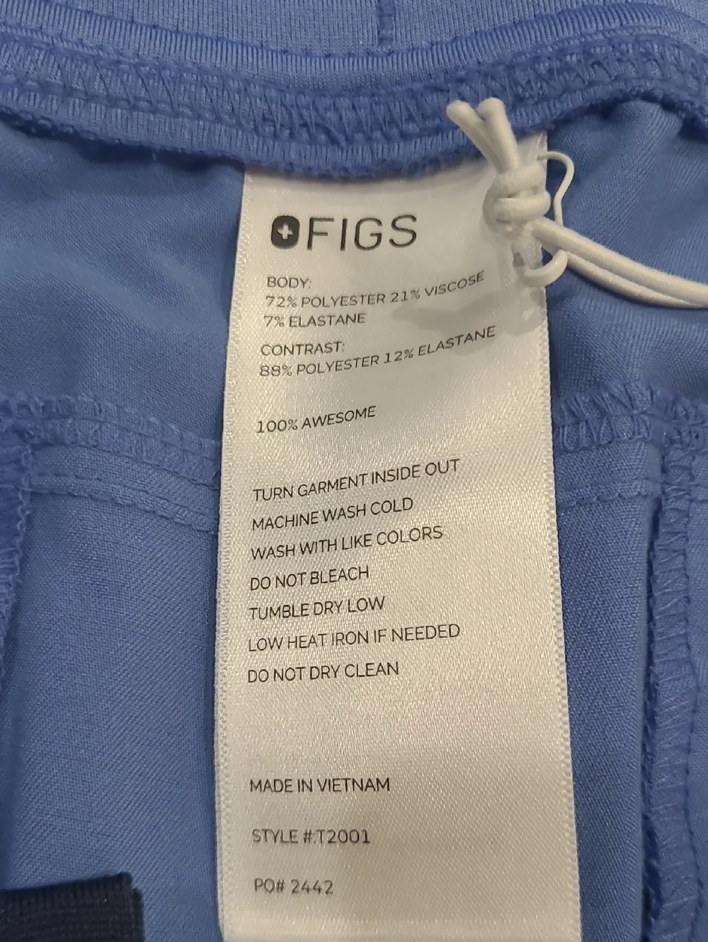 Figs Axim 2.0 Straight Leg Cargo Scrub Pants T2001 in Ceil Blue XL NWT